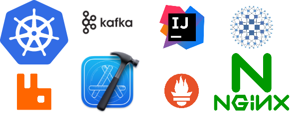 Kafka, Pulsar, RabbitMQ, Prometheus, Nagios, Kubernetes, Prometheus, Nagios