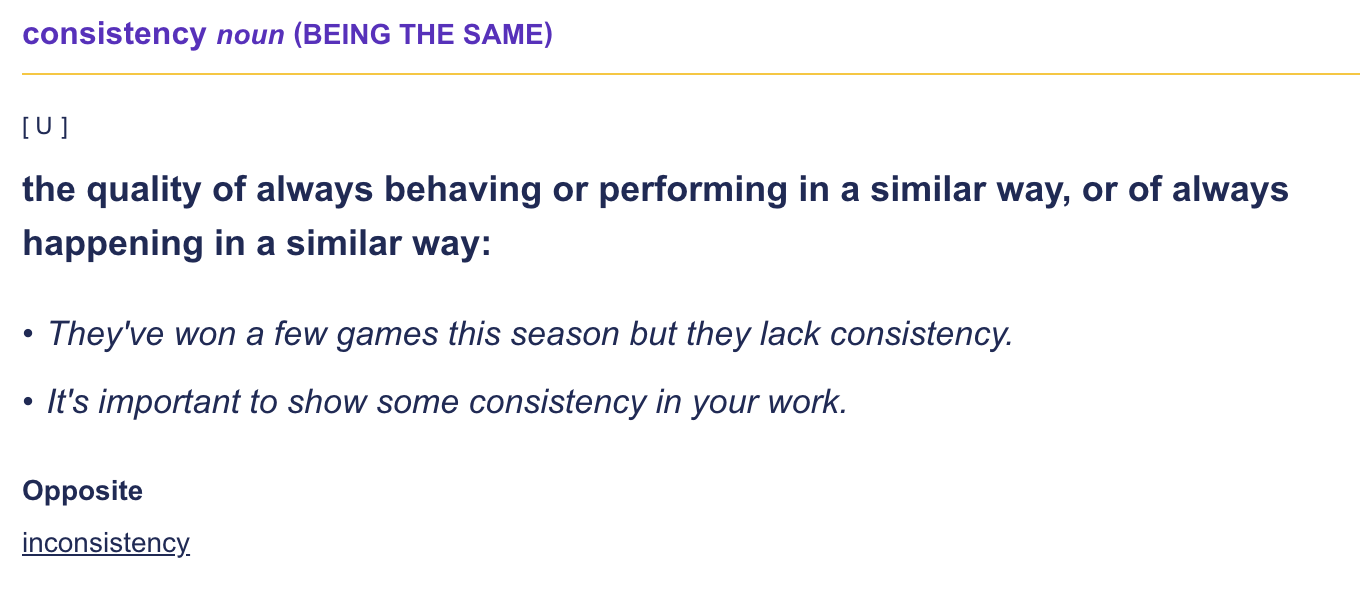 the definition of consistency